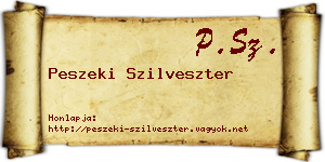 Peszeki Szilveszter névjegykártya